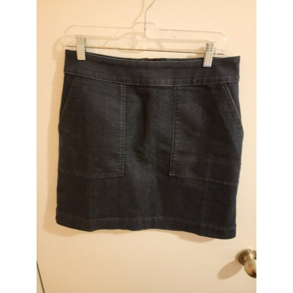 Loft Outlet Size 10 Denim Mini Skirt Pre-owned 32" waist Pockets - Picture 1 of 6